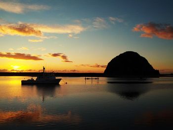 Scenic view of sea at sunset