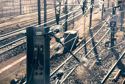 High angle view of railroad tracks