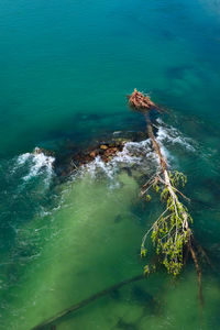 High angle view of river