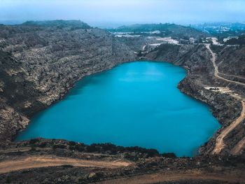 High angle view of lake