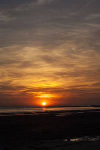 Scenic view of sunset over sea