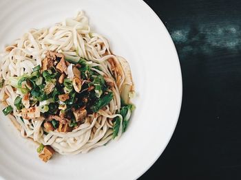 High angle view of meal served in plate