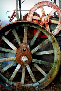 Close-up of rusty wheel