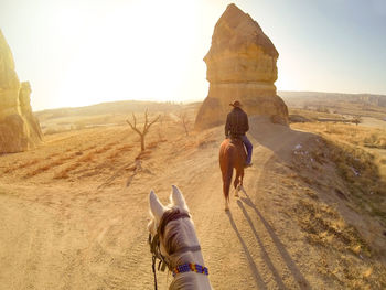 Horse riding in the countryside 