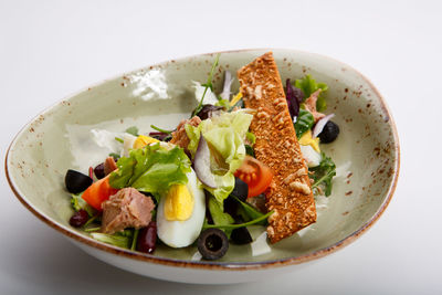 Directly above shot of salad in plate