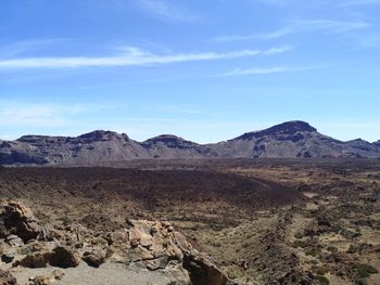 Scenic view of desert against sky