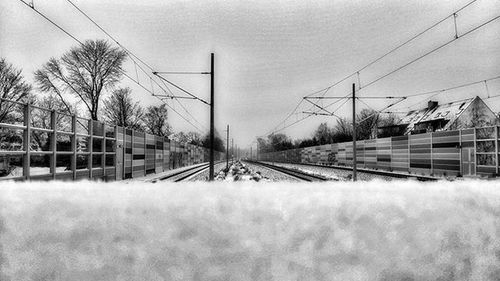 Railroad tracks against sky