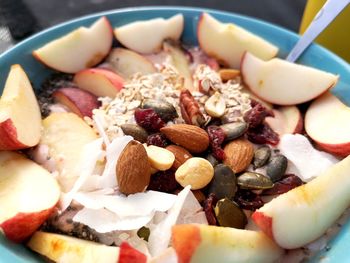 Close-up of breakfast served in bowl