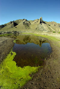 Scenic view of landscape against clear sky