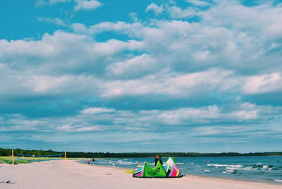 Scenic view of beach against sky