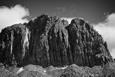 Panoramic view of rock formation against sky