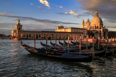 View of boats in canal