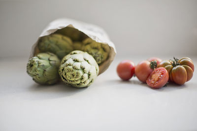 Close-up of fruits on table