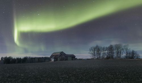 Scenic view of landscape at night