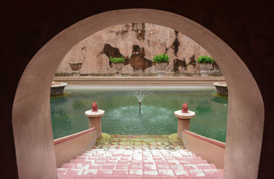 View of swimming pool in building