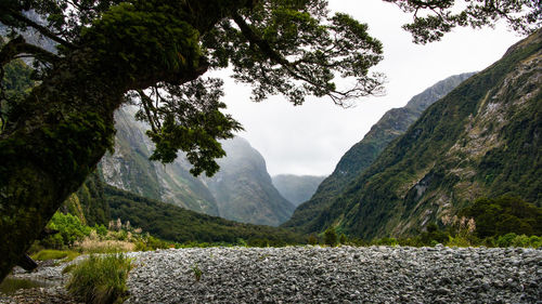 Scenic view of mountains against sky