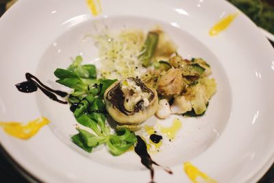 High angle view of salad in plate