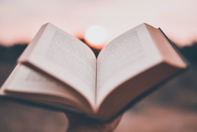 Close-up of heart shape on book