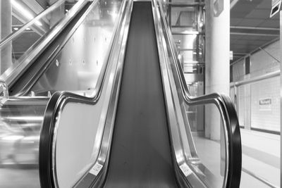 High angle view of escalator