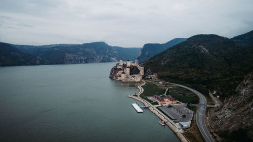 Panoramic view of bay against sky in golubqc region of serbia