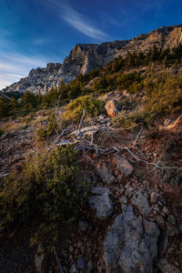 Scenic view of mountains against sky