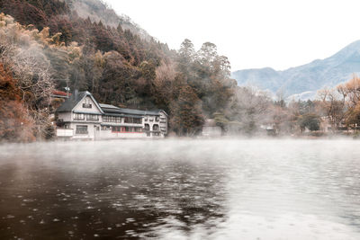 Kinrin lake is a famous landmark of yufuin town in kyushu island, japan.