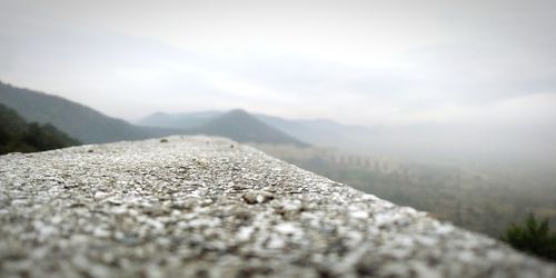 Surface level of land against sky