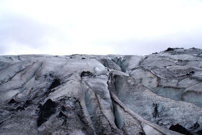 Low angle view of rock formations