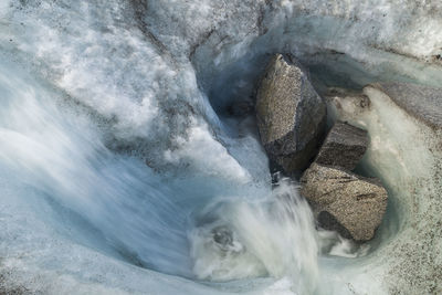 Meltwater stream on snowbird glacier, talkeetna mountains, alaska