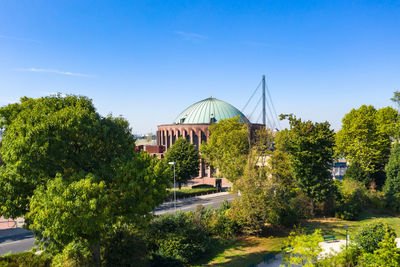 Tonhalle in düsseldorf from a bird's eye view, drone photography
