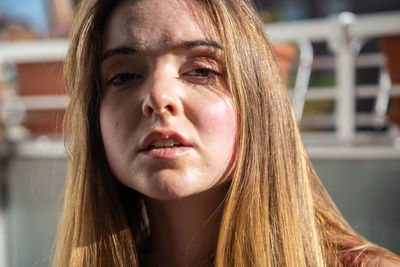 Close-up portrait of woman