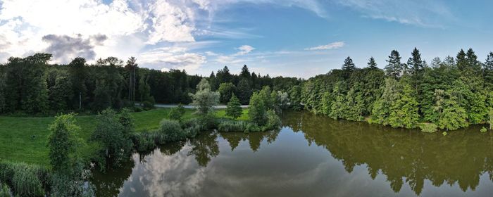 Panoramic view of lake against sky