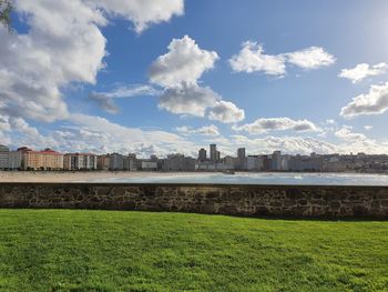 Scenic view of field against sky