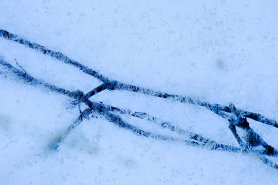 Close-up of water against blue sky
