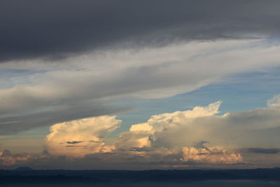 Low angle view of clouds in sky during sunset