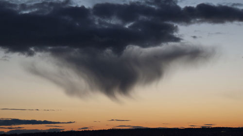 Scenic view of dramatic sky during sunset