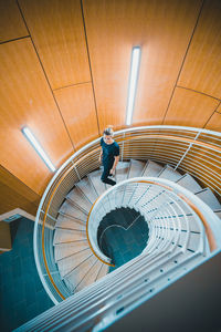 Low angle view of spiral staircase