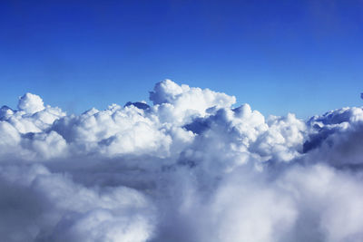 Low angle view of clouds in blue sky