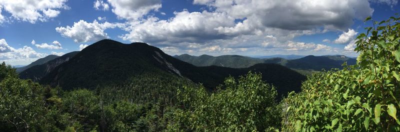 Panoramic view of mountains against sky