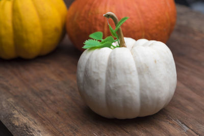 Close-up of pumpkin on table