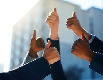 Cropped hand of woman gesturing