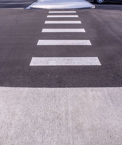 High angle view of zebra crossing on road