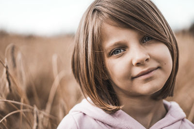 Close-up portrait of cute girl