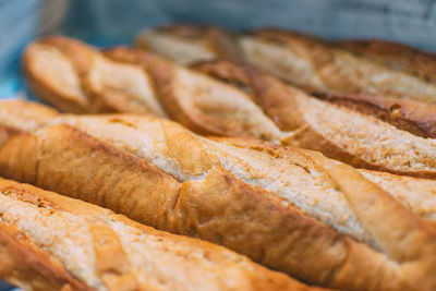 High angle view of bread on table