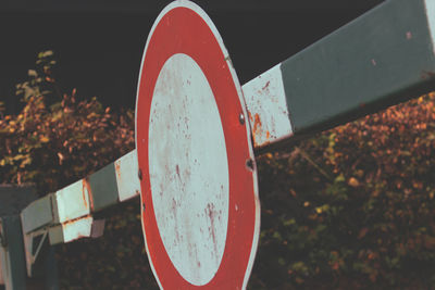 Close-up of barricade