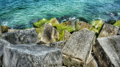 Rocks in sea