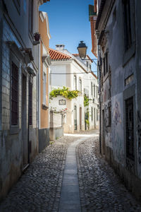 Narrow alley amidst buildings in town