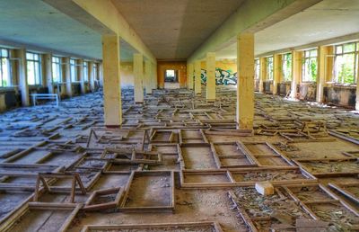 Interior of abandoned building