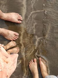 Low section of people standing in water