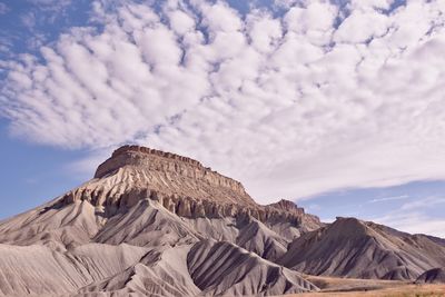 Scenic view of mountain range against sky